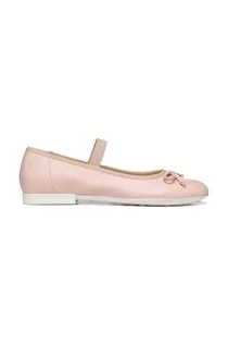 Buty dla dziewczynek - Geox baleriny skórzane dziecięce kolor różowy - grafika 1