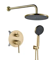Zestawy prysznicowe - Rea Zestaw natryskowy podtynkowy Rea Foster Złoty Szczotkowany + BOX - miniaturka - grafika 1
