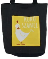 Torby i wózki na zakupy - POJEMNA TORBA NA RAMIĘ DO MIASTA SHOPPERKA CZARNA KOKOSZANEL - miniaturka - grafika 1