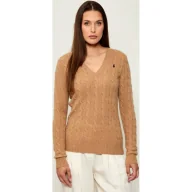 Swetry damskie - POLO RALPH LAUREN Wełniany sweter KIMBERLY Slim Fit z dodatkiem kaszmiru - miniaturka - grafika 1
