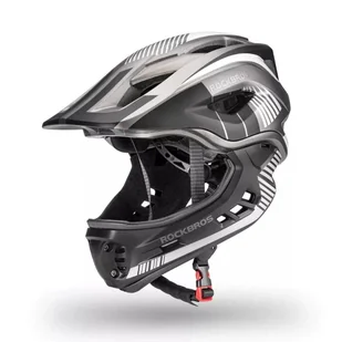 Kask rowerowy dziecięcy z odpinaną szczęką Rockbros TT-32SBTG-M rozmiar M - szary - Kaski rowerowe - miniaturka - grafika 1