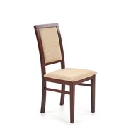 Krzesła - Krzesło Drewniane Sylwek 1 Ciemny Orzech / Tap: Torent Beige Halmar - miniaturka - grafika 1