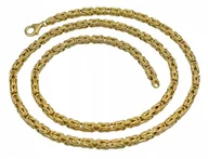 Łańcuszki - Łańcuszek Złoty Męski Splot Królewski 4,20 mm Szeroki pr 585 Grawer Gratis - miniaturka - grafika 1