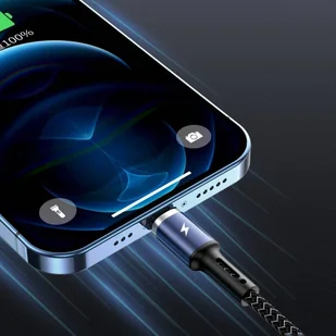 WK Design Kingkong kabel USB - USB Typ C Power Delivery QuickCharge 3 A 1 m czarny (WDC-128c) - Kable USB - miniaturka - grafika 3