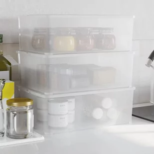 vidaXL Plastikowe pojemniki do przechowywania, 3 szt, 10L, sztaplowane - Pudła i pojemniki do przechowywania - miniaturka - grafika 1