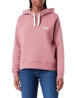 Bluzy damskie - Lee Damska bluza z kapturem Essential, Dark Mauve, L - miniaturka - grafika 1