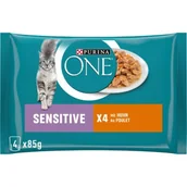 Mokra karma dla kotów - Purina ONE Sensitive Kurczak i marchew 4x85g - miniaturka - grafika 1