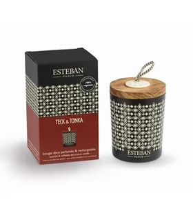 Esteban Paris Perfums Esteban Paris Perfums Teck & Tonka Candle Świeca 170g - Świece - miniaturka - grafika 1