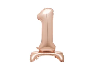 Balon foliowy stojący cyfra 1 różowe złoto - 76 cm - 1szt. - Balony i akcesoria - miniaturka - grafika 1