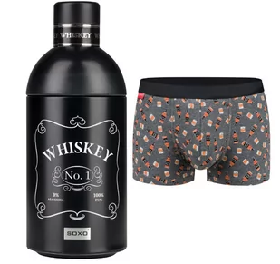 Bokserki męskie w butelce Whiskey Prezent SOXO rozm XL - Majtki męskie - miniaturka - grafika 1