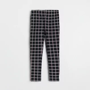Spodnie i spodenki dla dziewczynek - Reserved - Legginsy w kratę - Czarny - grafika 1