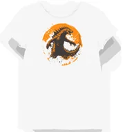 Koszulki i topy damskie - Koszulka damska biała z nadrukiem pomarańczowych pazurów Godzilli XL - miniaturka - grafika 1