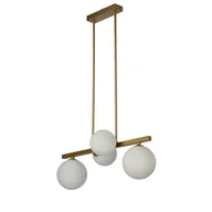 Lampy sufitowe - Candellux Wisząca LAMPA modernistyczna KAMA 34-73426 wisząca OPRAWA metalowa ZWIS kule balls cumulus mosiężne białe 34-73426 - miniaturka - grafika 1