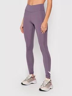 Spodnie damskie - Nike Legginsy Dri-Fit Swoosh Run DD5278 Fioletowy Slim Fit - grafika 1