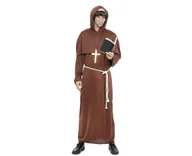 Stroje karnawałowe - Zestaw dla dorosłych Mnich (szata z kapturem, pasek, krzyż), rozm. uniw. - miniaturka - grafika 1