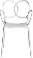 Fotele i krzesła ogrodowe - Krzesło Sissi białe z recyklingu z podłokietnikami - miniaturka - grafika 1