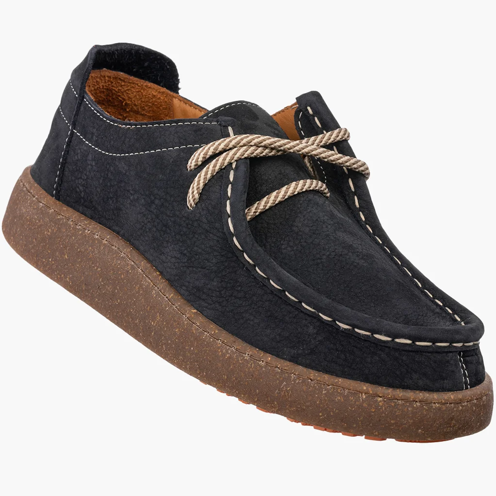 Półbuty Damskie Skórzane Buty Sznurowane Casual Ravini Granatowe 39