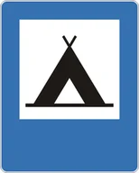 Wyposażenie miejsc publicznych - Znak drogowy informacyjny D-30 Obozowisko (camping) - miniaturka - grafika 1