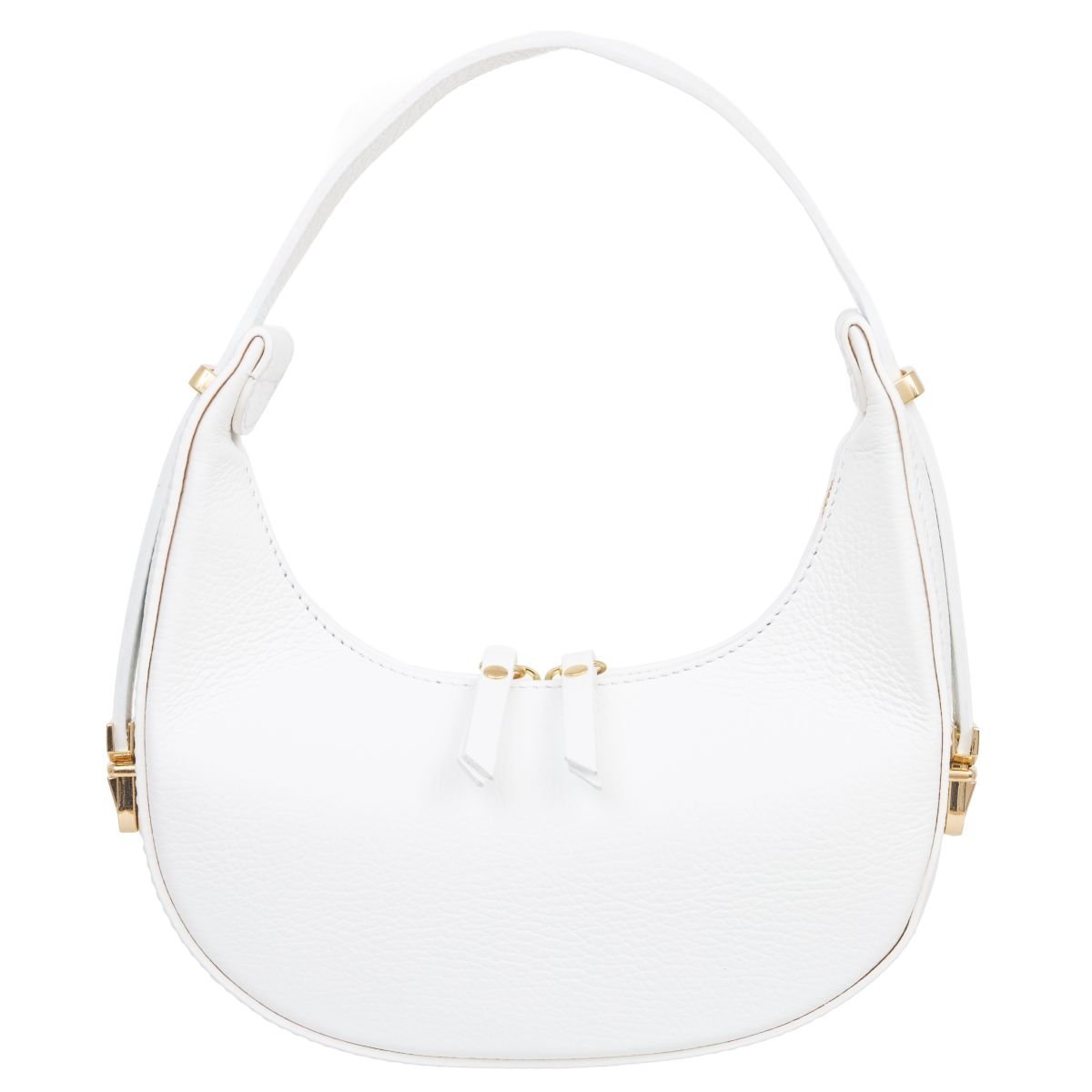 Mała Torebka Damska Skórzana Kaletnik Mezzaluna Biała