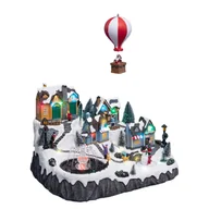 Ozdoby bożonarodzeniowe - Miasteczko bożonarodzeniowe, scenka świąteczna z balonem - miniaturka - grafika 1