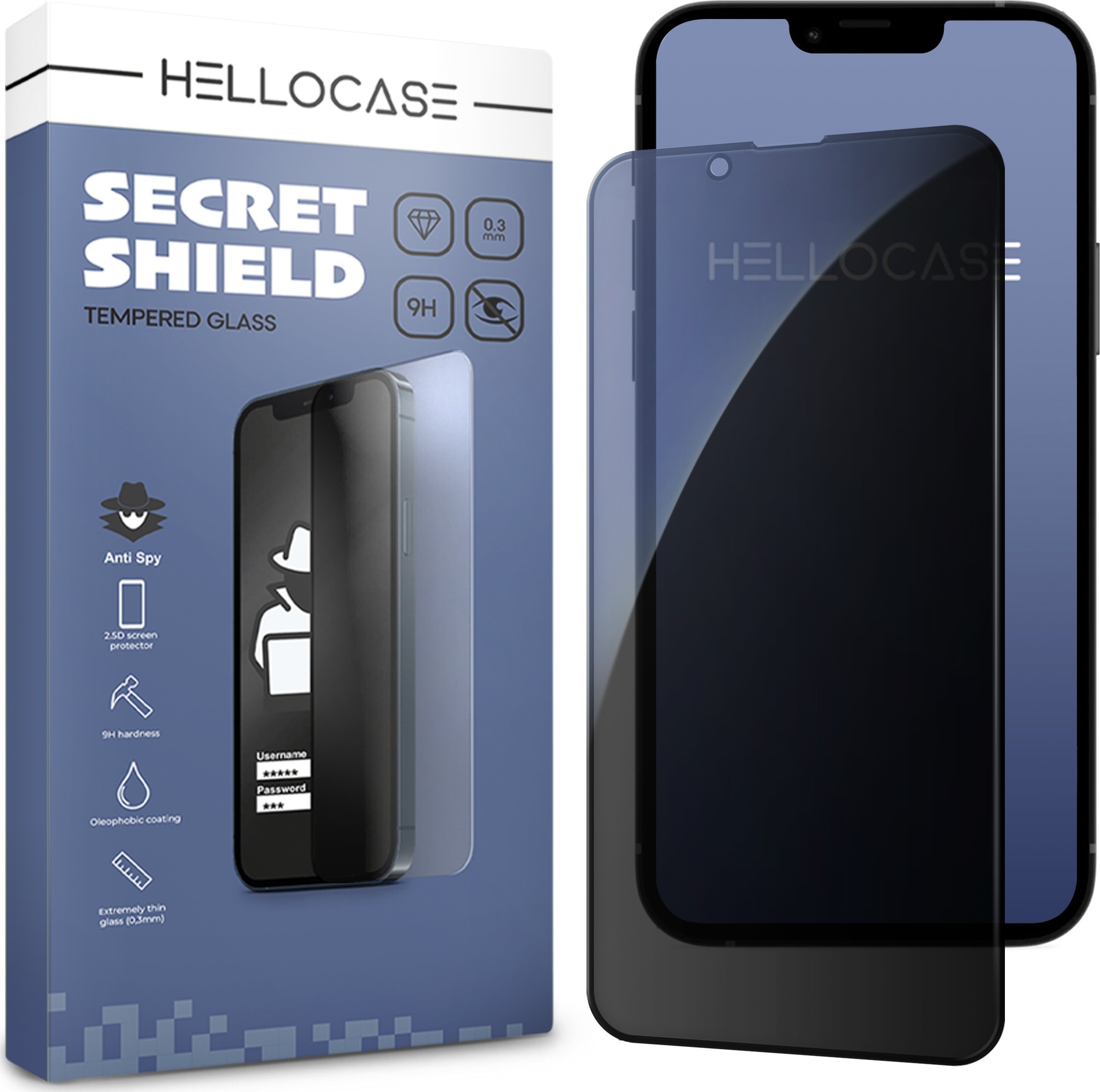 Hello Case Szkło Na Ekran Prywatyzujące Do Xiaomi Redmi Note 13 Pro 5g Anti-Spy, 9H