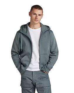 Bluzy męskie - G-STAR RAW Męska bluza z kapturem Premium Core Zip Sweats, Szary (Axis D16122-c235-5781), M - grafika 1