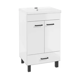 Szafka Łazienkowa Stojąca Z Umywalką 50 x 40 cm Slim Cała Lakierowana - Szafki łazienkowe - miniaturka - grafika 1