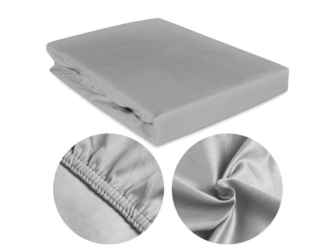 Prześcieradło jersey z gumką 90x200 szary szare 150gr/m2 GRUBE polska produkcja