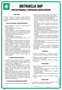 DD010 INSTRUKCJA BHP POSTĘPOWANIA Z ODPADAMI MEDYCZNYMI, HN - PŁYTA ELASTYCZNA 0,4MM; (245X350MM) - Instrukcje stanowiskowe BHP - miniaturka - grafika 1