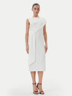 Rinascimento Sukienka koktajlowa CFC0019923002 Biały Regular Fit - Sukienki - miniaturka - grafika 1