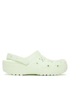 Klapki i japonki damskie - Crocs Klapki Classic Floral Cut-Out Clog 210927 Zielony - miniaturka - grafika 1