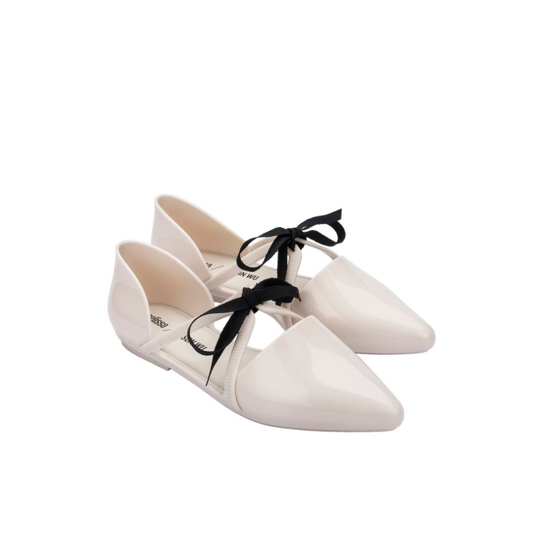 Melissa Pointy Stripe Jason Wu Ad Beige White Baleriny Damskie Beżowe 41/42