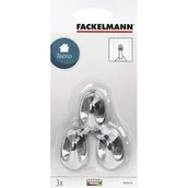 Wieszaki łazienkowe - Fackelmann Haczyki samoprzylepne srebrne 3szt 20630 - miniaturka - grafika 1