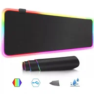 Podkładki pod mysz - PODKŁADKA POD MYSZ GAMINGOWA LED RGB XXL 80x30 - miniaturka - grafika 1