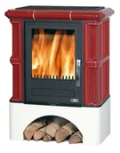 Piece wolnostojące - ABX Piec kaflowy Bavaria K równy cokół z wymiennikiem wodnym Bordo - miniaturka - grafika 1