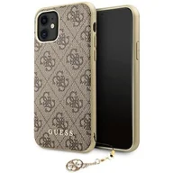 Etui i futerały do telefonów - Guess nakładka do iPhone 11 GUHCN61GF4GBR brązowa hard case 4G Charms 8_2274584 - miniaturka - grafika 1