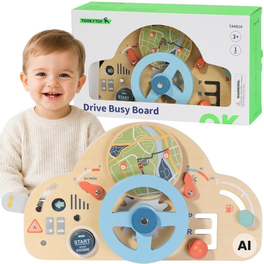 Tooky Toy TOOKY TOY Drewniana Kierownica Edukacyjna 3+