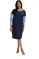 Piżamy damskie - Ulla Popken Damska koszula nocna w paski, niebieski, 42-44 - miniaturka - grafika 1