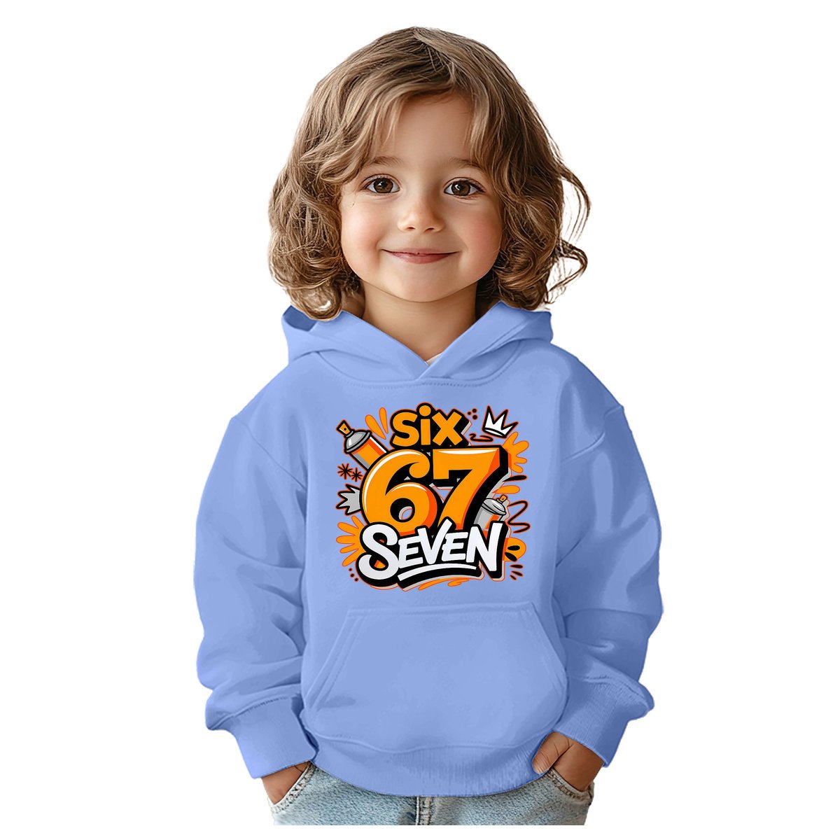 BLUZA DZIECIĘCA Z KAPTUREM 67 SIX SEVEN VIRAL 122-128 DLA DZIECKA PREZENT