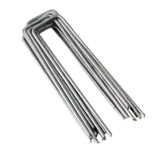 Inne mocowania - Szpilki ogrodnicze U 120 x 25,4 x 3 mm 20 sztuk srebrne - miniaturka - grafika 1