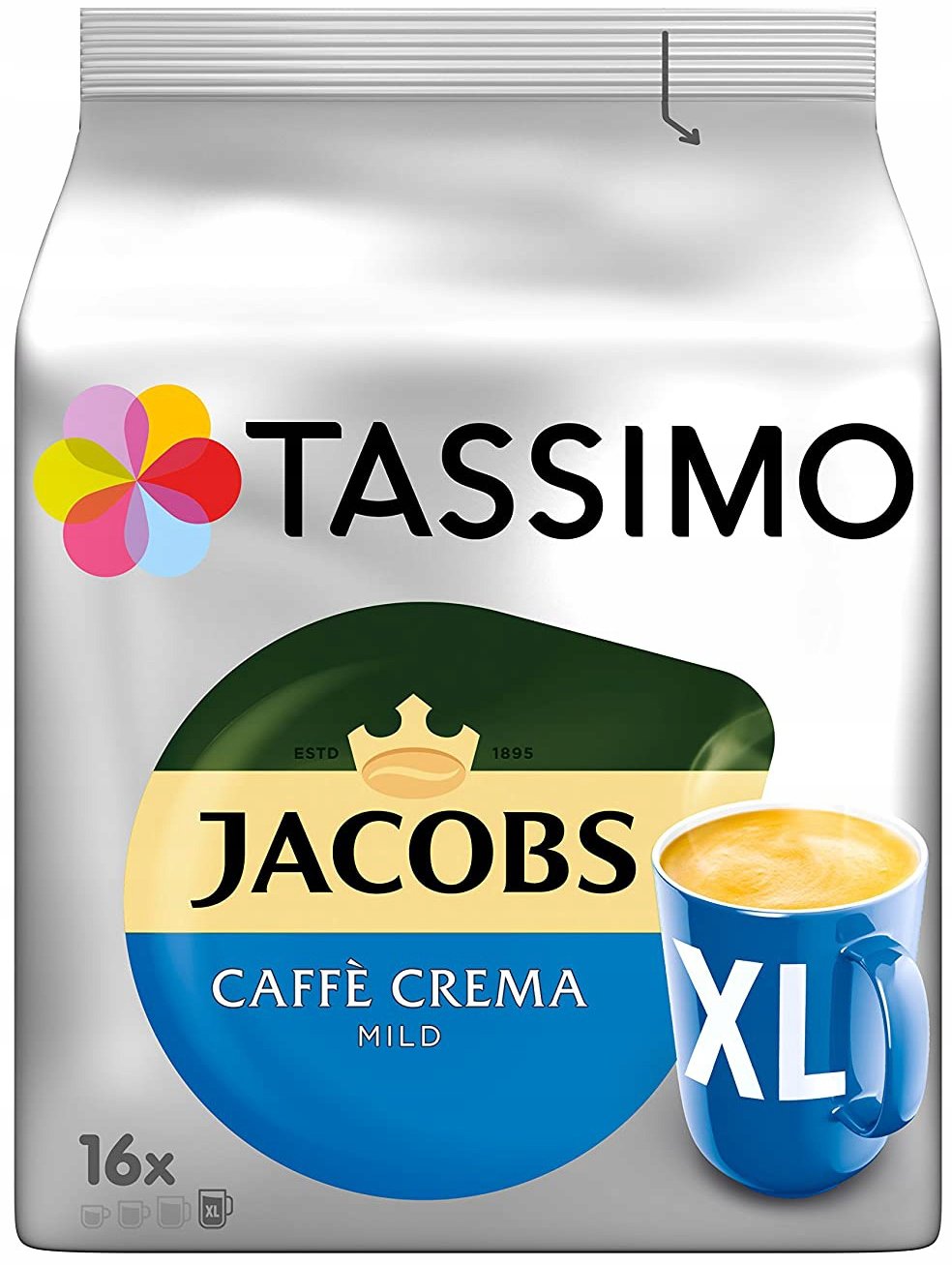 Kapsułki kawa Tassimo Jacobs Caffe Crema MILD XL 16 sztuk