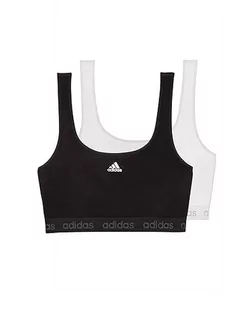 adidas Biustonosz Crop (2 sztuki), czarny/biały, M - Biustonosze - miniaturka - grafika 1