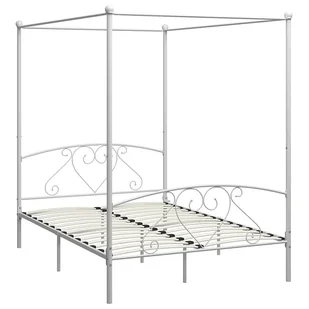 Białe metalowe łóżko małżeńskie 180x200 cm Avir - Łóżka - miniaturka - grafika 1