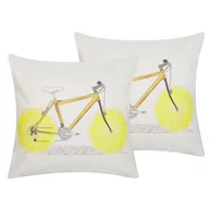 Poduszki dekoracyjne - 2 Bawełniane Poduszki Dekoracyjne Z Motywem Roweru 45 X 45 Cm Wielokolorowe Ruscus - miniaturka - grafika 1