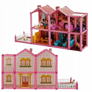 Willa dla Lalek Taras Samochgód Lalki Laleczki do Zabawy Meble Domek Różowy - Domki dla lalek Willa dla Lalek Taras Samochgód Lalki Laleczki do Zabawy Meble Domek Różowy - Domki dla lalek - miniaturka - grafika 1