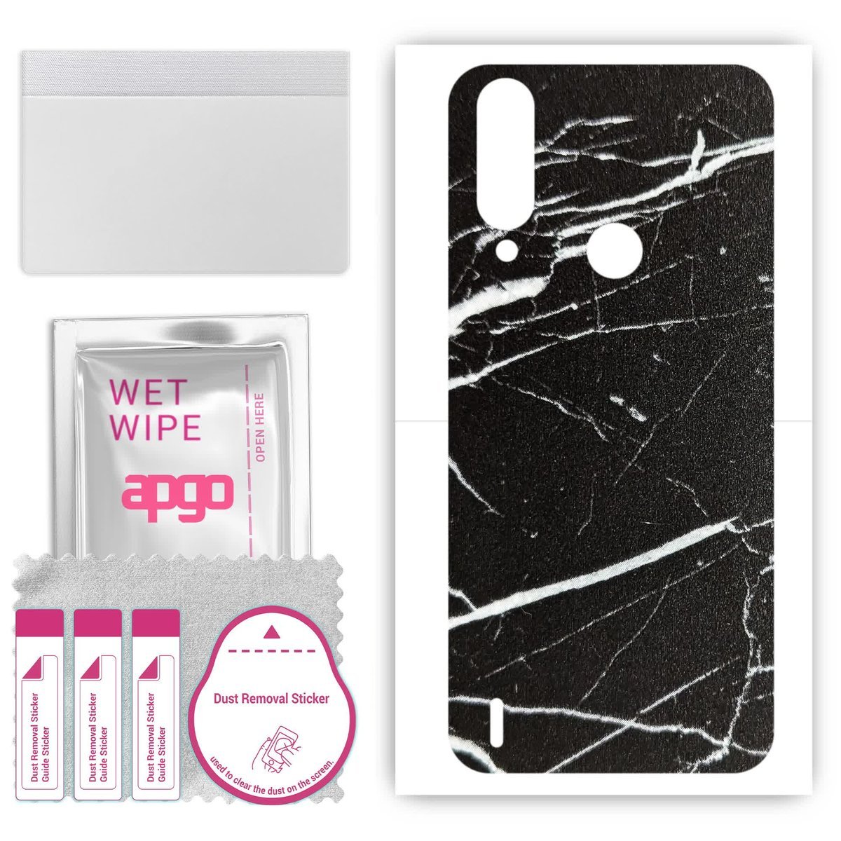 Folia naklejka skórka strukturalna na TYŁ do HTC Wildfire R70 - Marmur Ciemny - apgo SKINS