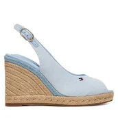 Espadryle damskie - Espadryle Tommy Hilfiger Flag High Wedge Espad Slingback FW0FW09343 Błękitny - miniaturka - grafika 1