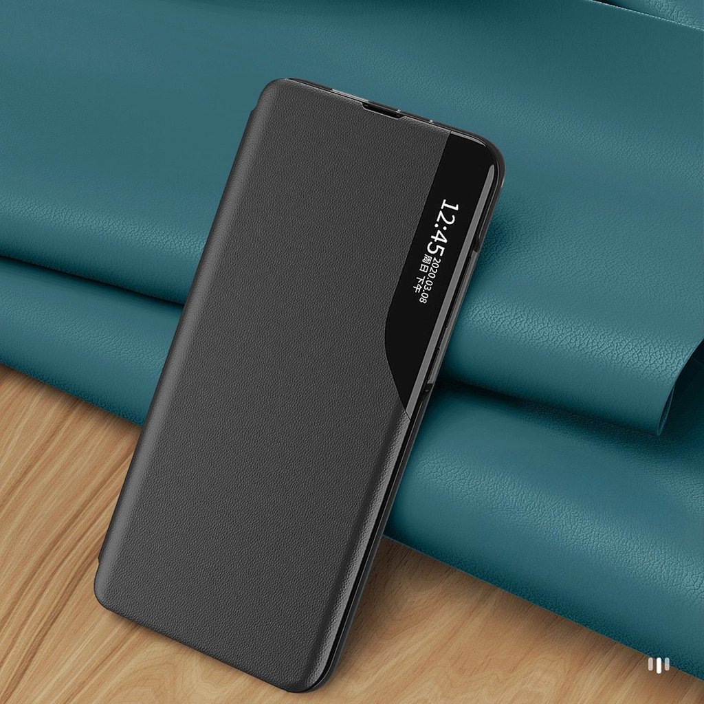 Eco Leather View Case etui do Samsung Galaxy S24 FE z klapką i podstawką - czarne