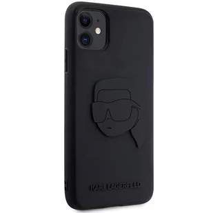 Karl Lagerfeld KLHCN613DRKNK iPhone 11 / Xr 6.1" czarny/black hardcase Rubber Karl Head 3D - Etui i futerały do telefonów - miniaturka - grafika 3
