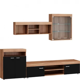 Meblościanka Max MebloCross Biały Mat / Czarny Połysk - Inne meble do salonu - miniaturka - grafika 1